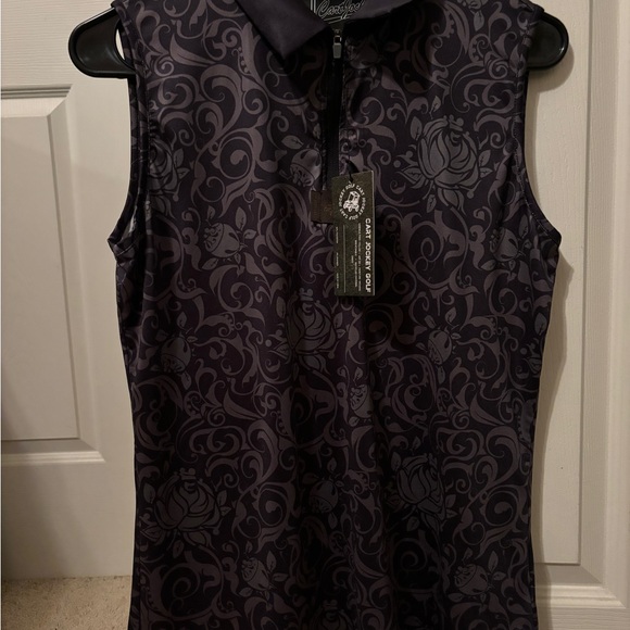 NWT Women’s sleeveless polo with “Filigree” print - Picture 5 of 8